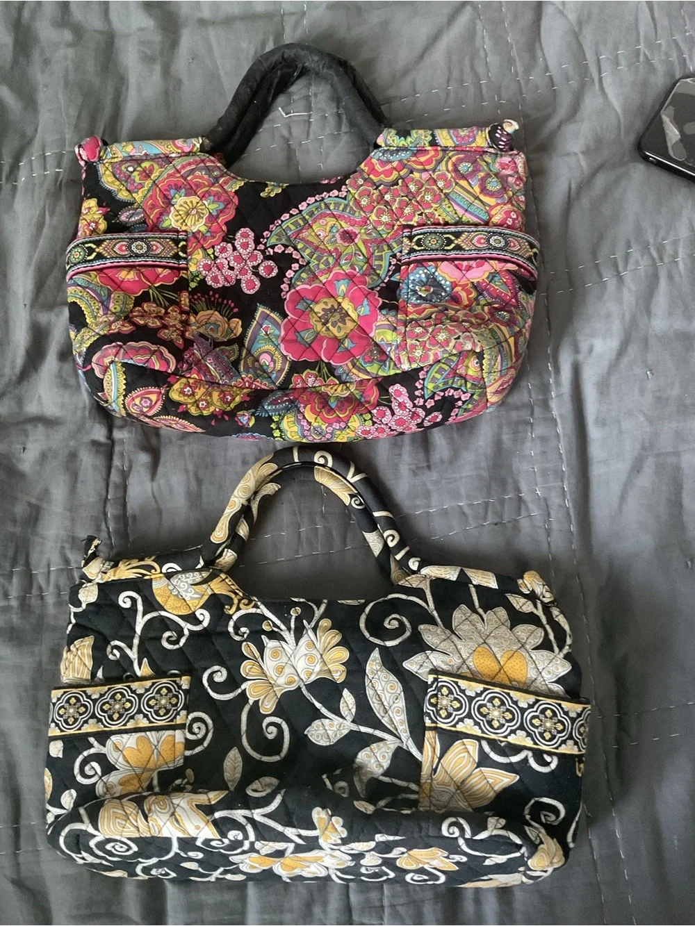 Vera Bradley BUNDLE retired Yellow Bird and retired Symphony in Hue Gabby Satche